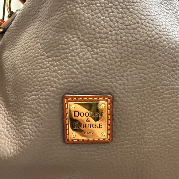 Dooney & Bourke Taupe Leather Hobo Bag - Picture 7 of 8